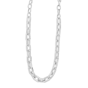 Absolute Squared Link Chain Necklace, Silver