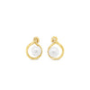 Absolute Swirl Loop Pearl Earrings, Gold
