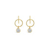 Absolute T-Bar CZ Earrings, Gold