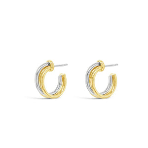 Absolute Two-Tone Triple Hoop Earrings, Gold