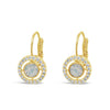 Absolute White Opal Halo Drop Earrings, Gold