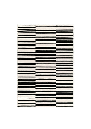 AFK Living Tapis Interval Large Striped Rug, Black & White