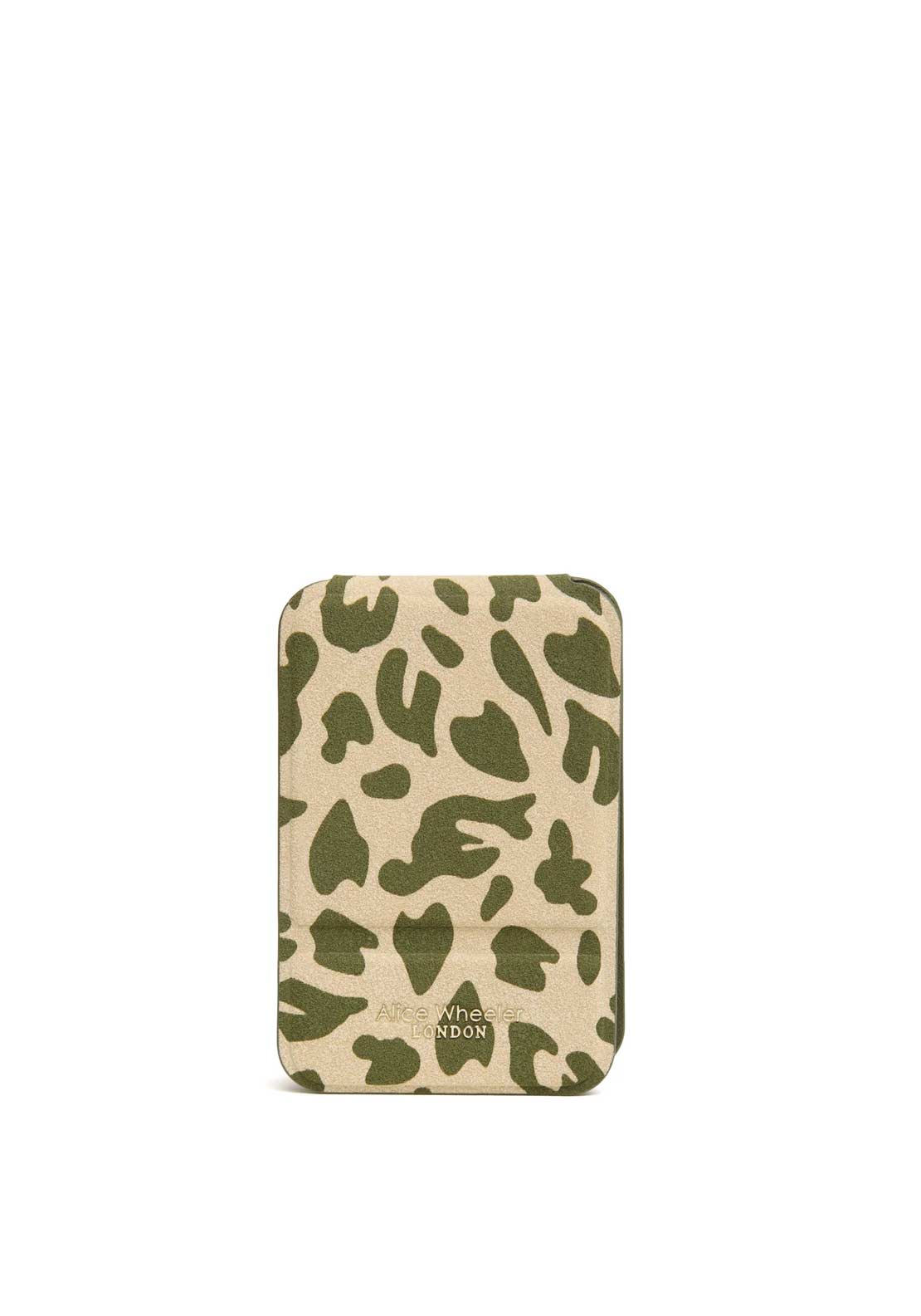 Alice Wheeler London Leopard Print Mini Folding Mirror, Green