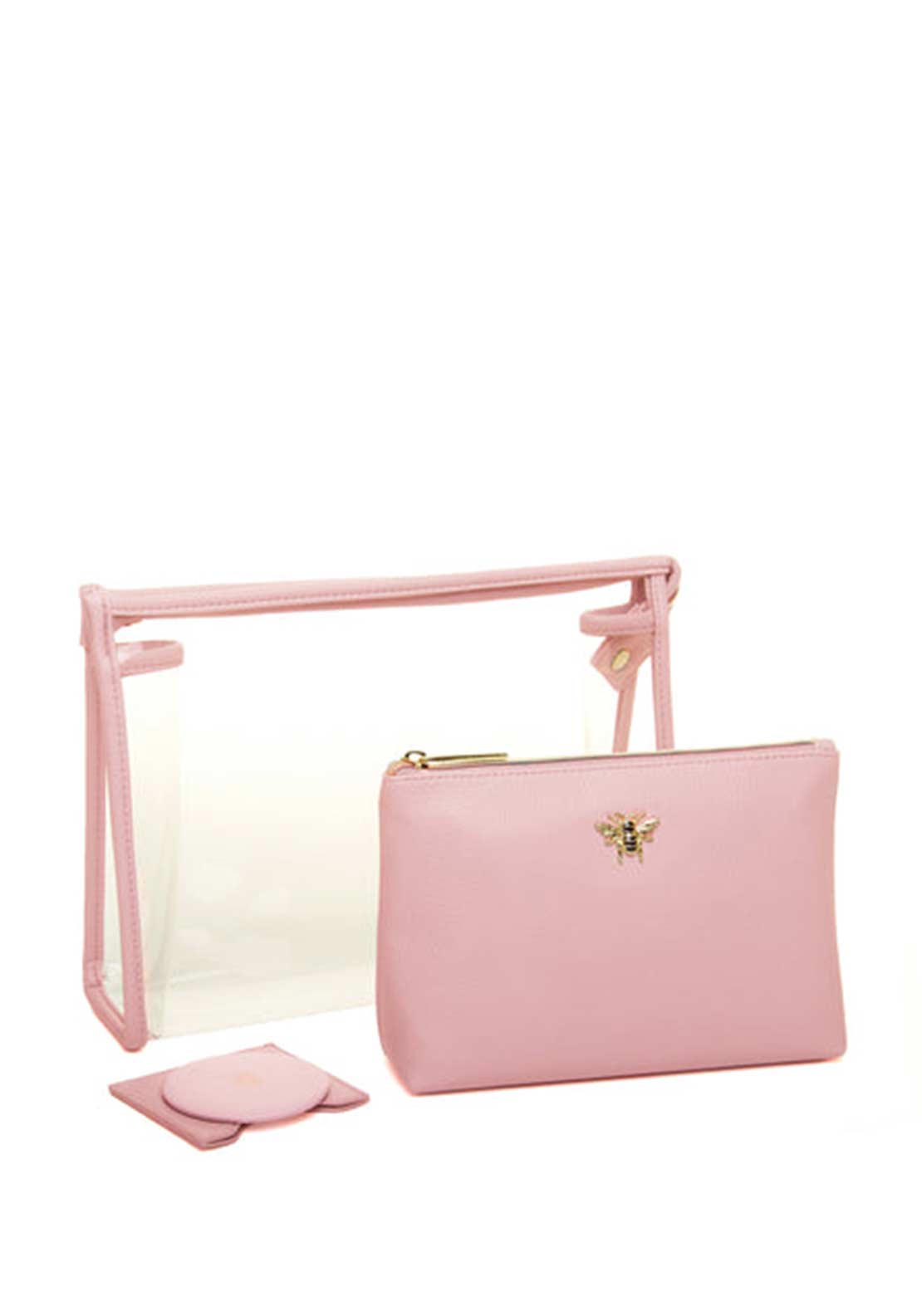 Alice Wheeler London Three-Piece Makeup Pouch Set, Pink