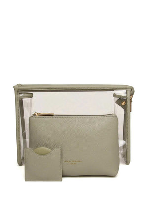 Alice Wheeler London Three-Piece Makeup Pouch Set, Pistachio Green