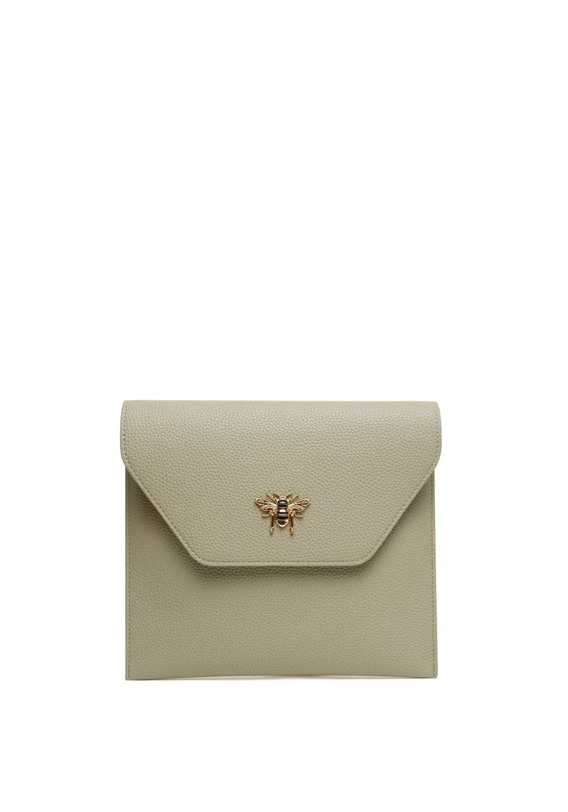 Alice Wheeler London Travel Mirror & Case, Pistachio Green