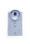 Andre Berlin Short Sleeve Shirt, Blue & Ecru