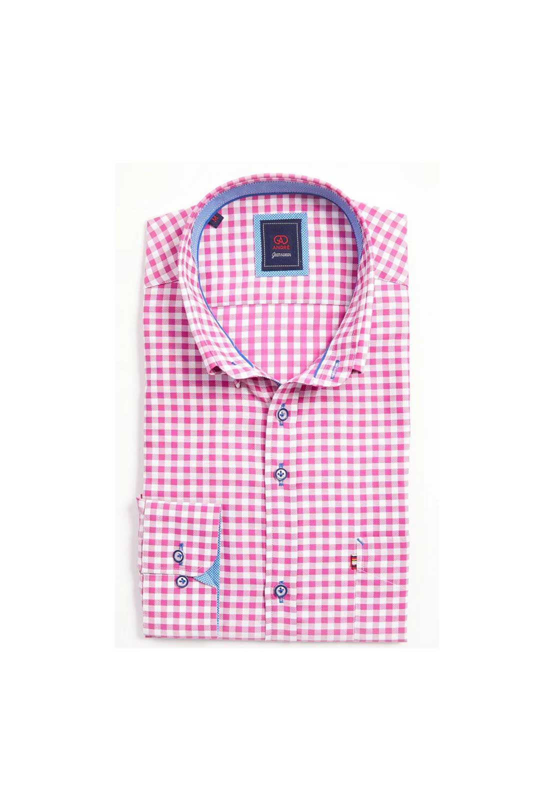 Andre Rome Micro Check Shirt, Pink