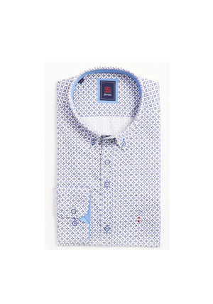Andre Sienna Diamond Print Shirt, Forest & Blue Multi