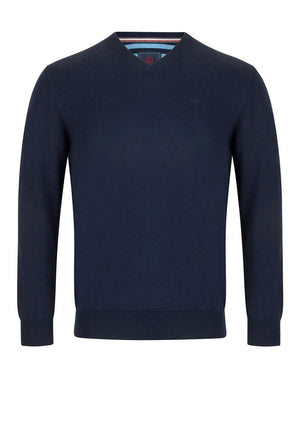 Andre Valencia V Neck Sweater, Navy