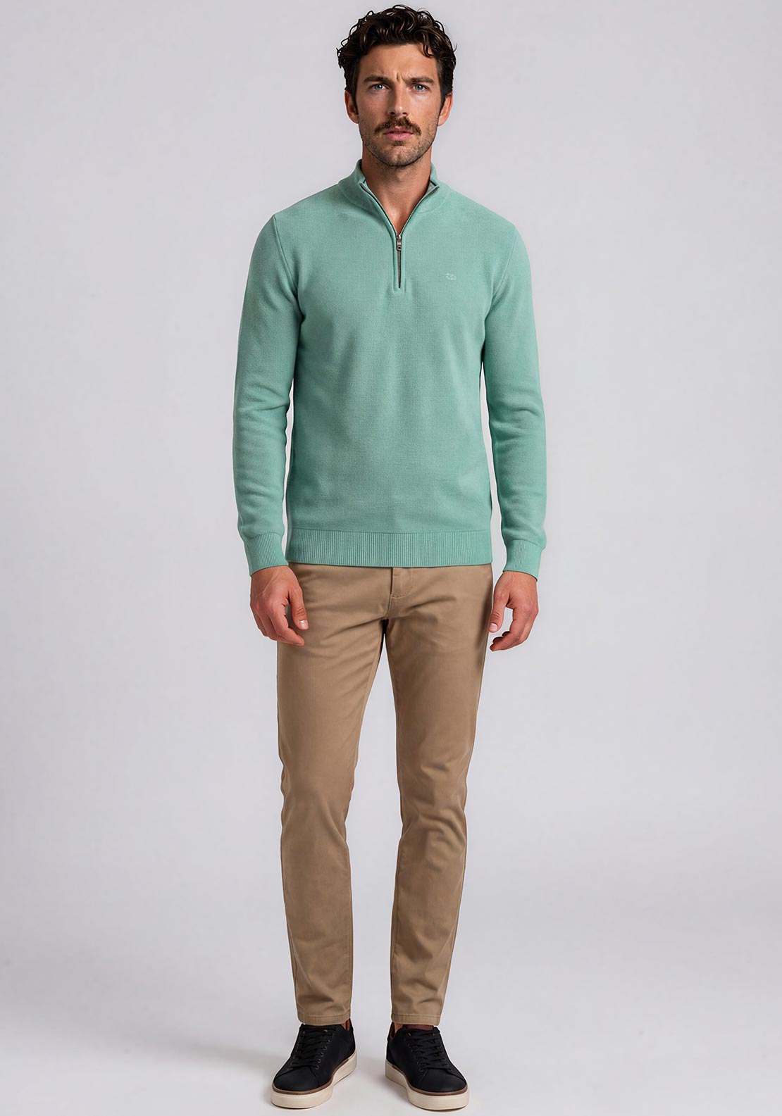 Andre Venice Quarter Zip Sweater, Green