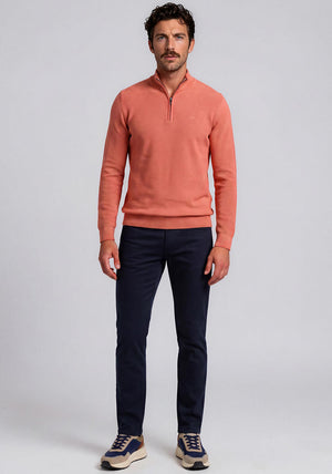 Andre Venice Quarter Zip Sweater, Burnt Orange