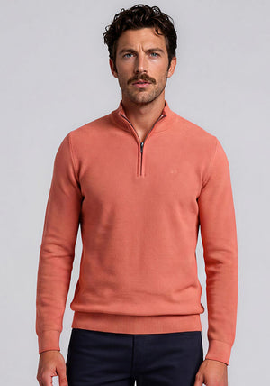 Andre Venice Quarter Zip Sweater, Burnt Orange