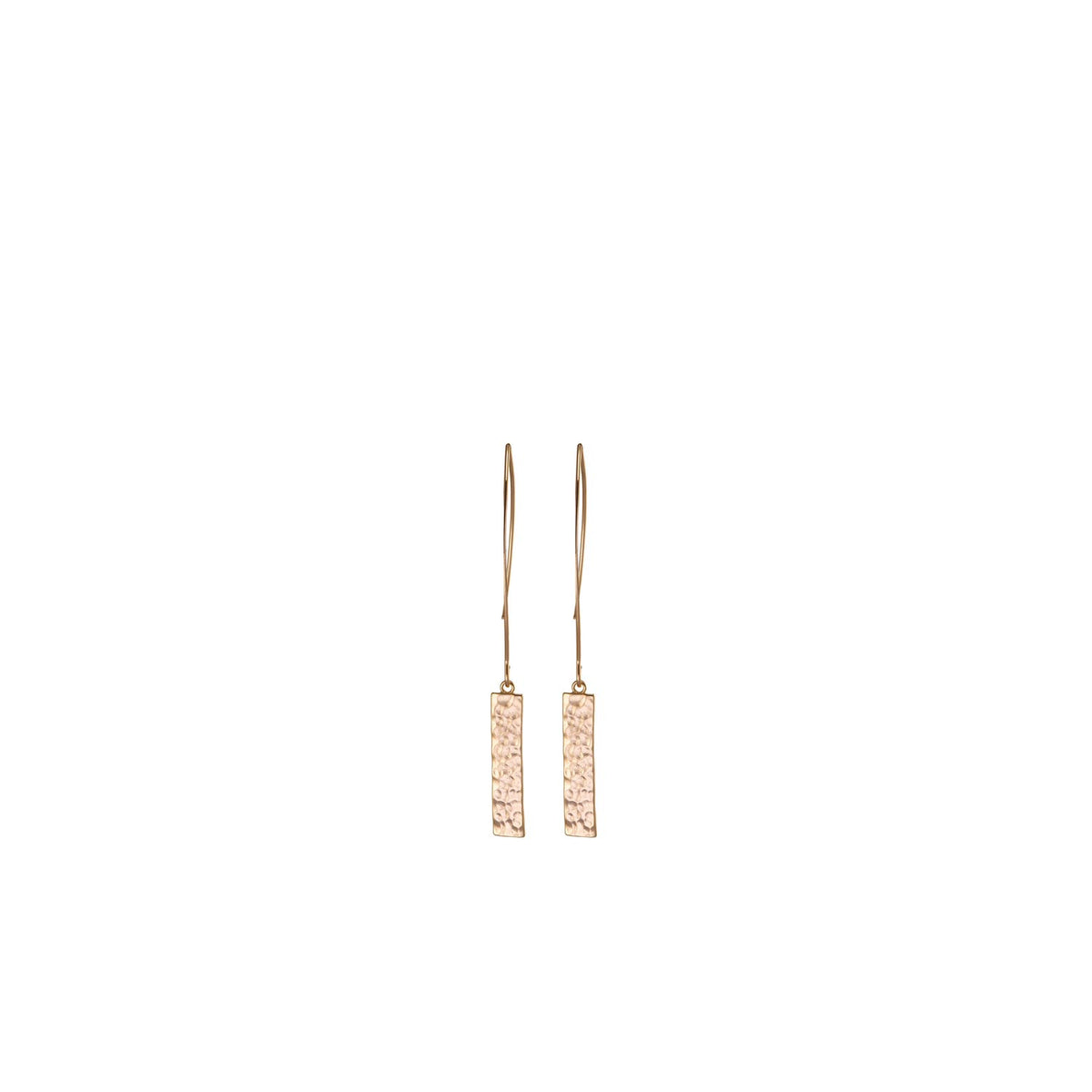 Angela D’Arcy Long Hook Earrings, Gold