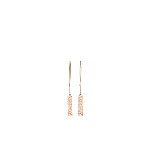 Angela D’Arcy Long Hook Earrings, Gold