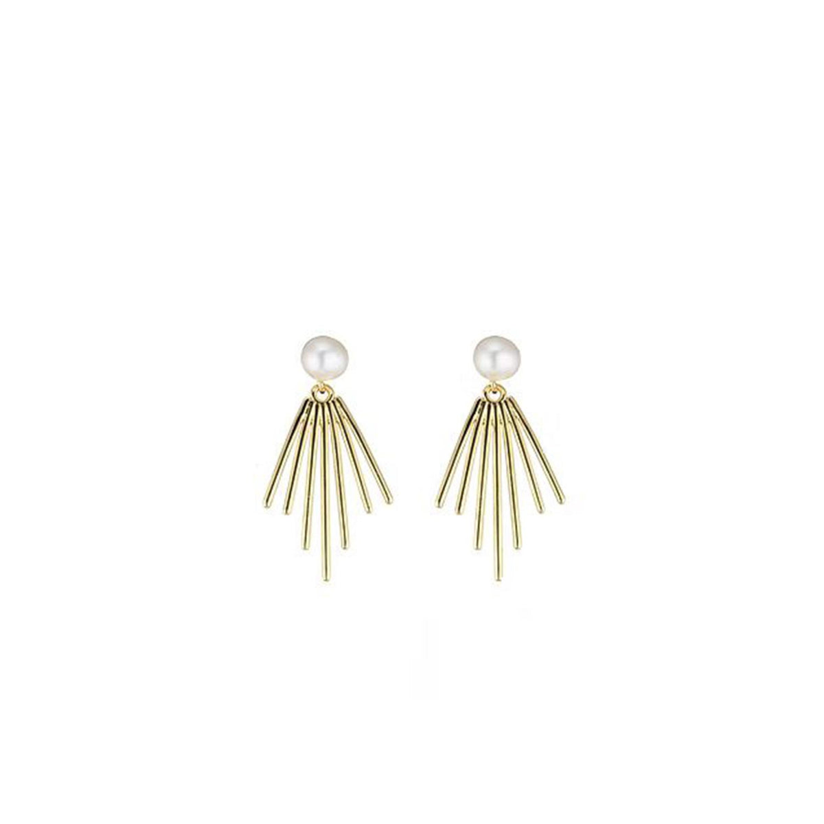 Angela D’Arcy Pearl Spike Earrings, Gold
