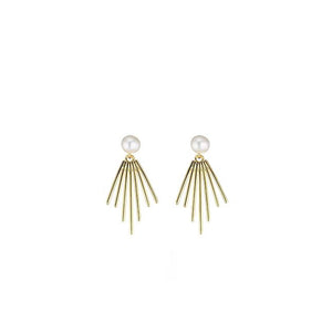 Angela D’Arcy Pearl Spike Earrings, Gold