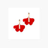 Angela D'Arcy Red Gingko Leaf Earrings, Gold