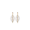 Angela D’Arcy Silver Leaf CZ Spike Earrings, Gold