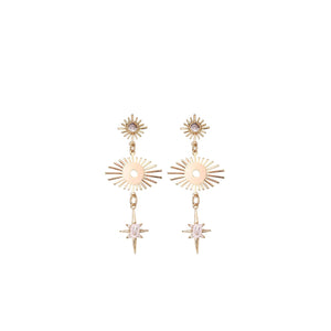 Angela D’Arcy Sunbeam Northern Star Earrings, Gold