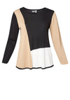 Aprico Abelline Colour Block Knit Sweater, Black