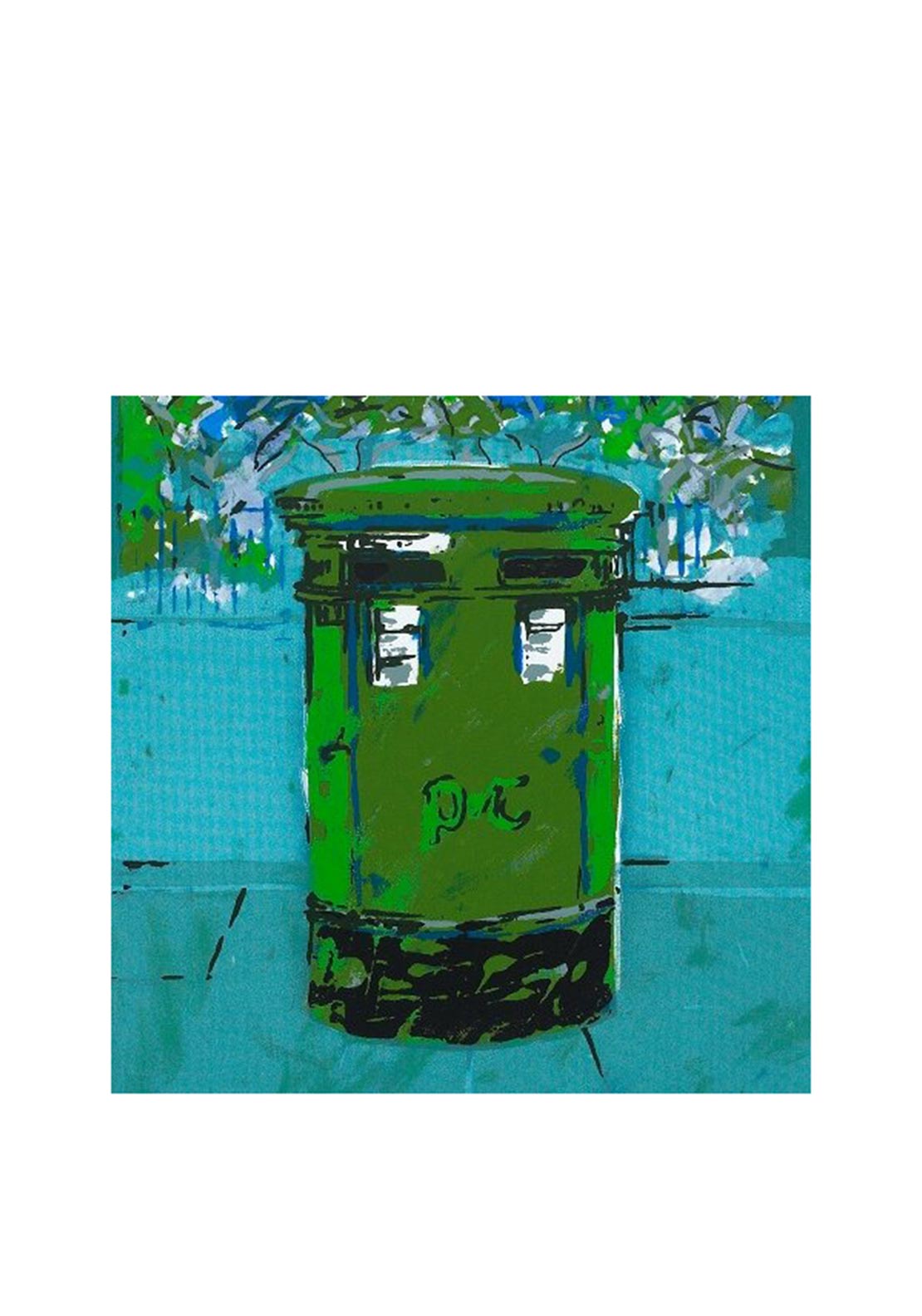 Art Cards Ireland Bernadette Madden “Double Pillar Box” Greetings Card