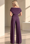 Atom Label Carbon Off The Shoulder Jumpsuit, Blackcurrant Purple