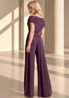 Atom Label Carbon Off The Shoulder Jumpsuit, Blackcurrant Purple