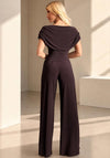 Atom Label Carbon Off The Shoulder Jumpsuit, Dark Chocolate Brown