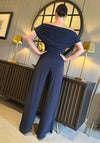 Atom Label Carbon Off The Shoulder Jumpsuit, Navy