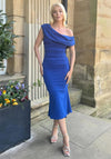 Atom Label Mercury One-Shoulder Midi Dress, Blue