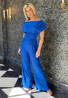 Atom Label Carbon Off The Shoulder Jumpsuit, Blue