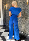 Atom Label Carbon Off The Shoulder Jumpsuit, Blue