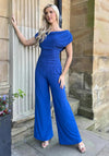 Atom Label Carbon Off The Shoulder Jumpsuit, Blue