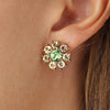 Dyrberg/Kern Aude Green Solitaire Crystal Earrings, Gold