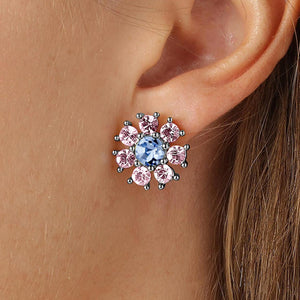 Dyrberg/Kern Aude Blue Solitaire Crystal Earrings, Silver
