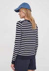 Tommy Hilfiger Womens V-Neck Jersey Stitch Sweater, Navy