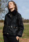 Barbour Womens Cropped Beadnell Wax Jacket, Black