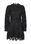Vero Moda Kirby High Neck Floral Embroidery Mini Dress, Black