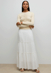 Vero Moda AWARE High Waist Cotton Midi Skirt, White