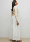 Vero Moda AWARE High Waist Cotton Midi Skirt, White