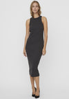 Vero Moda Lavender Ribbed Midi Dress, Black
