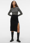 Vero Moda Hirse Split Leg Midi Skirt, Black