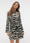 Vero Moda Ingrid Zebra Print Mini Dress, Black & White