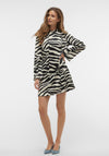 Vero Moda Ingrid Zebra Print Mini Dress, Black & White