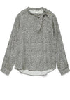 Aware Vero Moda Telva Long Sleeve High Neck Midi Blouse, Grey