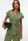 Vero Moda Aware Chanel V Neck Waistcoat, Green