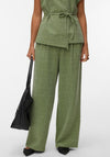 Vero Moda Aware Chanel Wide Leg Trousers, Green
