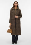 Vero Moda AWARE Capri High Neck Wool Coat, Brown Multi