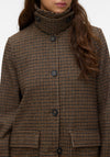 Vero Moda AWARE Capri High Neck Wool Coat, Brown Multi